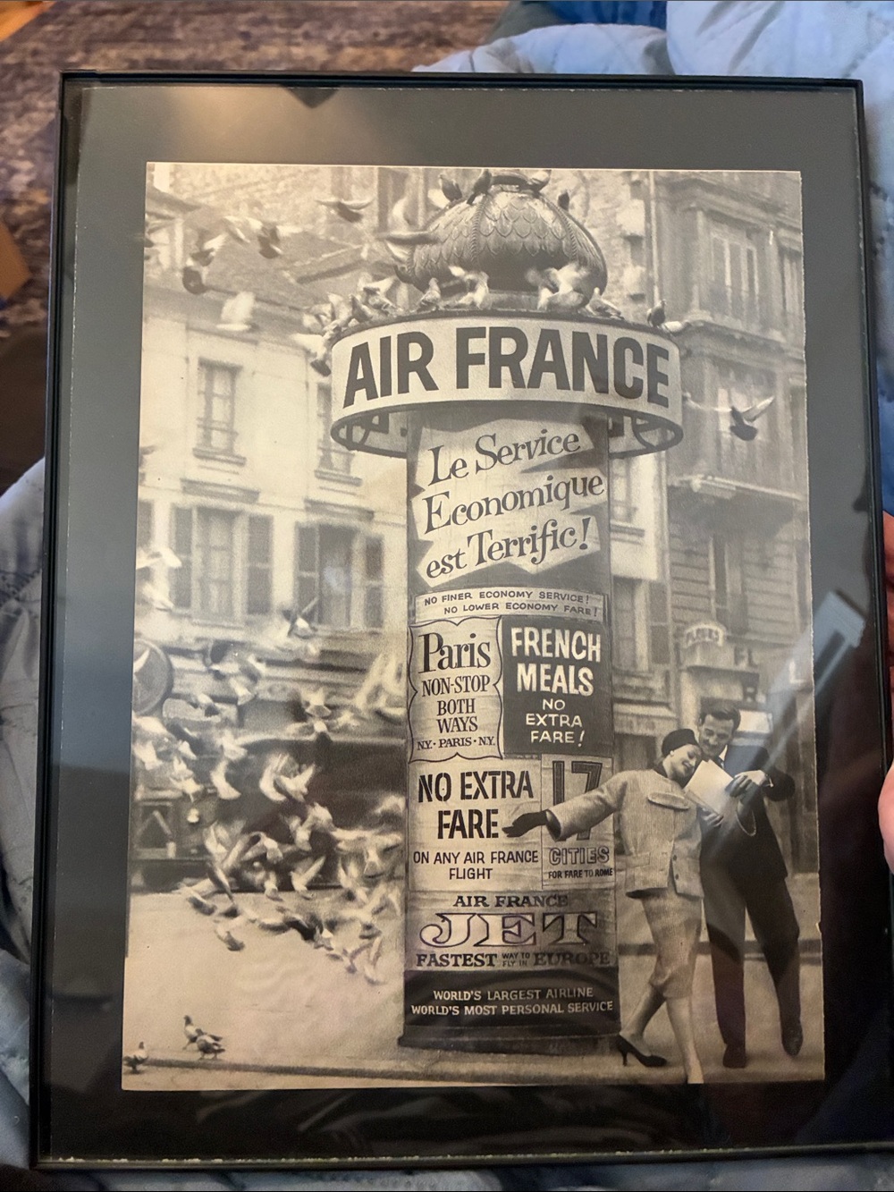 Vintage Air France Black & White Magazine Ad